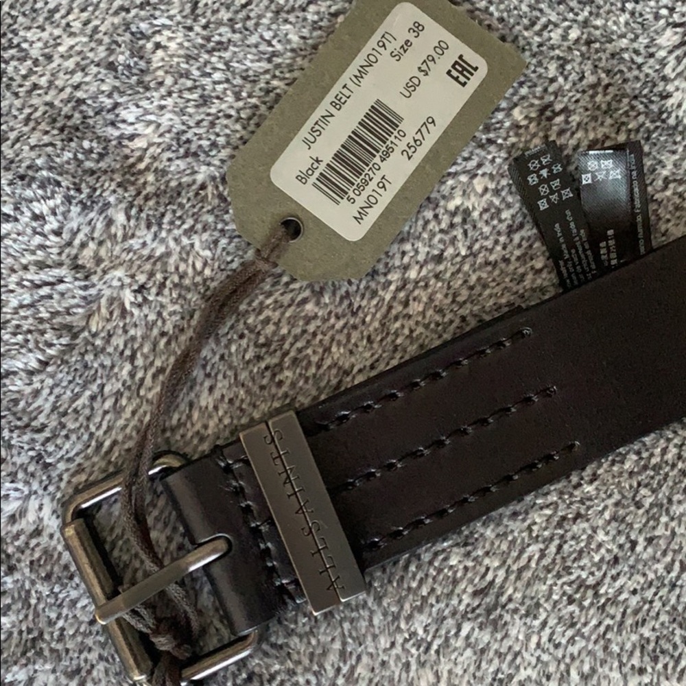 Men’s AllSaints black leather belt. NWT size 38.
